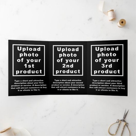 Business New Year Black Trifold Card Dreifach Gefaltete Karte (Innenseite)