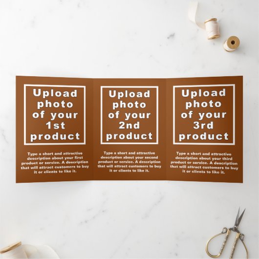 Business New Year Brown Trifold Card Dreifach Gefaltete Karte (Innenseite)
