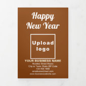 Business New Year Brown Trifold Card Dreifach Gefaltete Karte (Cover)