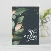 Business New Year Elegante Magnolia Feiertagskarte (Stehend Vorderseite)
