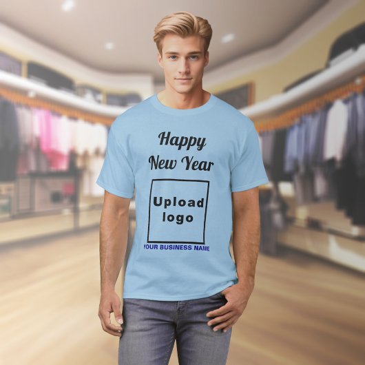 Business New Year Gruß auf Light Blue T - Shirt