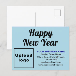Business New Year Light Blue Holiday Postkarte