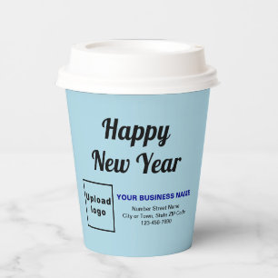Business New Year Light Blue Paper Cup Pappbecher