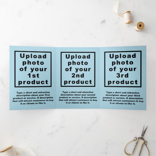 Business New Year Light Blue Trifold Card Dreifach Gefaltete Karte (Innenseite)