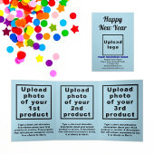 Business New Year Light Blue Trifold Card Dreifach Gefaltete Karte