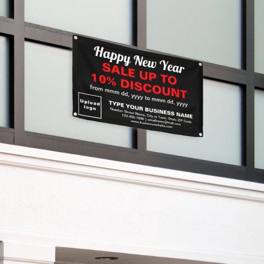 Business New Year Sale auf Black Rectangle Banner (Äußeres Gebäude)