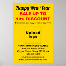 Business New Year Sale auf gelbem Poster