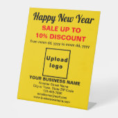 Business New Year Sale on Yellow Pedestal Sign Sockelschild (Vorderseite)