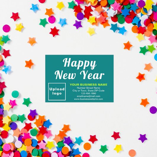 Business New Year Small Aquamarin Green Flat Card