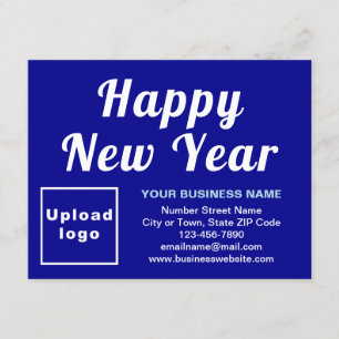 Business New Year Small Blue Flat Ferienkarte Feiertagskarte