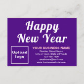 Business New Year Small Lila Flat Card (Vorderseite)