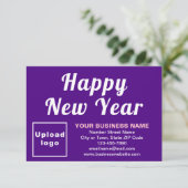 Business New Year Small Lila Flat Card (Stehend Vorderseite)
