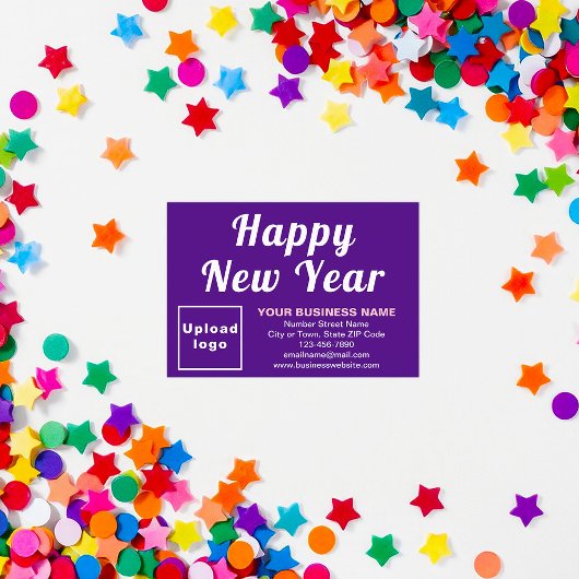 Business New Year Small Lila Flat Card