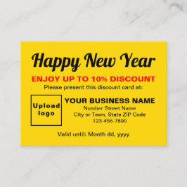 Business New Year Yellow Discount Card Rabattkarte
