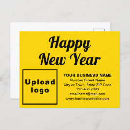 Business New Year Yellow Holiday Postcard Feiertagspostkarte