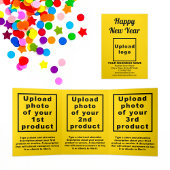 Business New Year Yellow Trifold Card Dreifach Gefaltete Karte