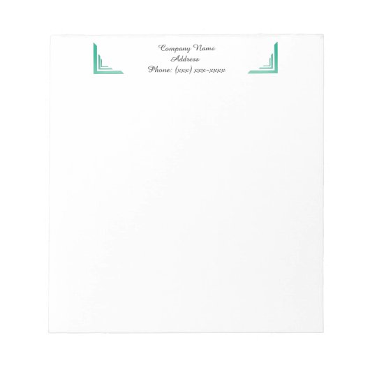 Business Notepad mit benutzerdefinierter Aquamarin Notizblock (Vorderseite)
