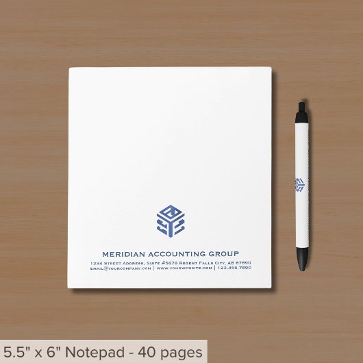 Business Notepad mit Firmenlogo Notizblock