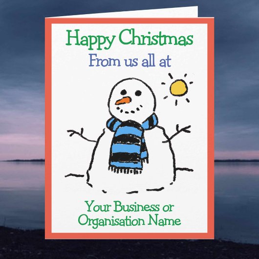 Business oder Organisation Snowman Design Weihnach Karte