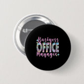 Business Office Manager Funny Front Teamwork Regio Button (Vorne & Hinten)
