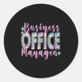 Business Office Manager Funny Front Teamwork Regio Runder Aufkleber (Vorderseite)