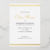 Business Open House Classic Beruflich Gold Folieneinladung (Vorderseite)