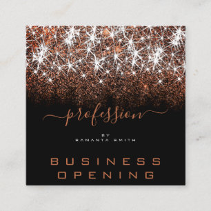 Business Opening Berufliche Rose Golden Glitzer Quadratische Visitenkarte
