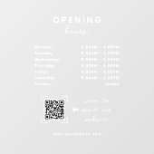 Business Opening Hours QR Code Transparent Fensteraufkleber (Blatt)