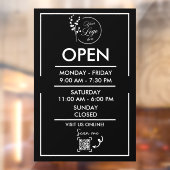 Business Opening Hours Schedule Window Cling Decal Fensteraufkleber (Blatt 2)