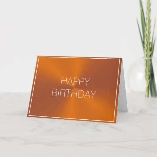 Business Orange Birthday Karte (Vorderseite)