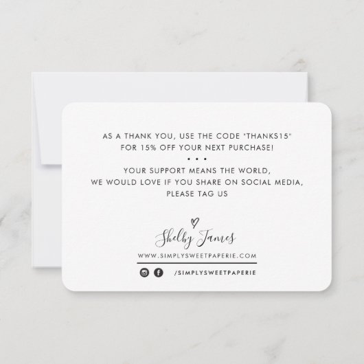 BUSINESS ORDER INSERT chic danke Ihnen gelb (Rückseite)