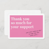 BUSINESS ORDER INSERT chic danke Ihnen pink (Vorne/Hinten)