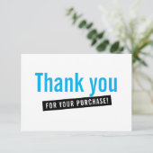 BUSINESS ORDER INSERT Modernstes Dankeschön Aqua B Dankeskarte (Stehend Vorderseite)