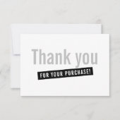 BUSINESS ORDER INSERT Modernstes Dankeschön grau Dankeskarte (Vorderseite)