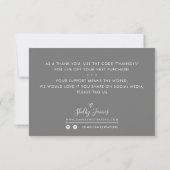 BUSINESS ORDER INSERT Modernstes Dankeschön grau Dankeskarte (Rückseite)