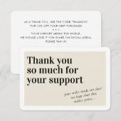BUSINESS ORDER INSERT trendy danke Elfenbein Creme (Vorne/Hinten)