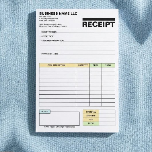 (Business Pad) Payment Sales Invoice Receipt Book Post-it Klebezettel