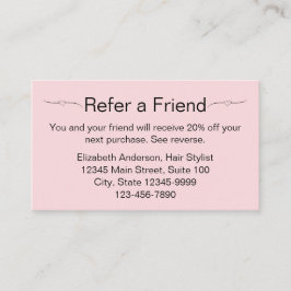 Business Pale Pink und Black Reader a Friend Card Terminkarte