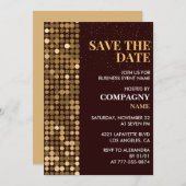 Business Party lädt Save the Date Gold ein Einladung (Vorne/Hinten)