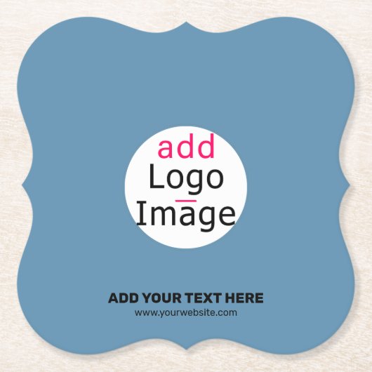 Business Party Promo Customizable Dusty Blue Untersetzer (Vorderseite)