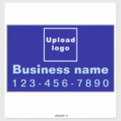 Business Phone auf Blue Rectangle Groß Vinyl Aufkleber (Blatt)