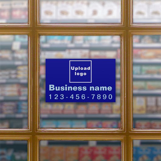 Business Phone auf Blue Rectangle Groß Vinyl Aufkleber