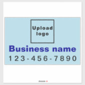 Business Phone on Light Blue Large Rectangle Vinyl Aufkleber (Blatt)