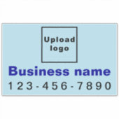 Business Phone on Light Blue Large Rectangle Vinyl Aufkleber (Vorderseite)