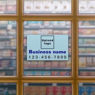 Business Phone on Light Blue Large Rectangle Vinyl Aufkleber