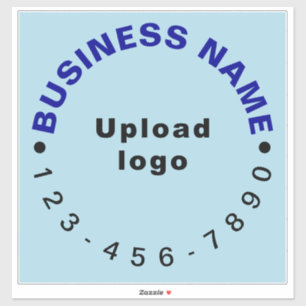 Business Phone on Light Blue Large Square Vinyl Aufkleber