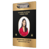 Business Photo Gold Black Elegant Personalize Klemmbrett (Links)