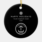 Business Photo Logo Christmas Snowflake Gift Keramik Ornament (Vorne)