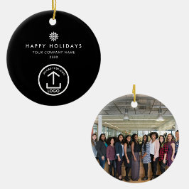 Business Photo Logo Christmas Snowflake Gift Keramik Ornament