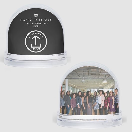 Business Photo Logo & Christmas Star Message Gift Schneekugeln